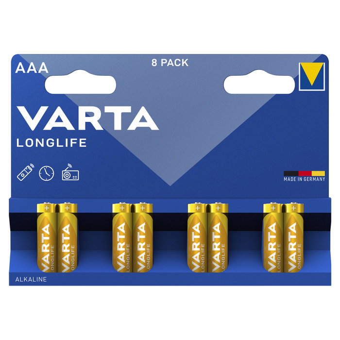 Varta Longlife Baterías AAA (LR03) 1.5V - Pack de 8