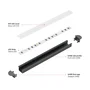 KIMERA UHRE Perfil Aluminio Anodizado Negro con Difusor Opal, Tapones y Clips Sujección 2,02M