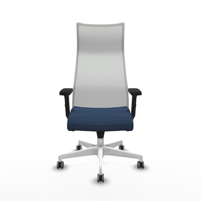 PIQUERAS Y CRESPO Sillón Albacete con mecanismo Sincro, Azul marino y Blanco