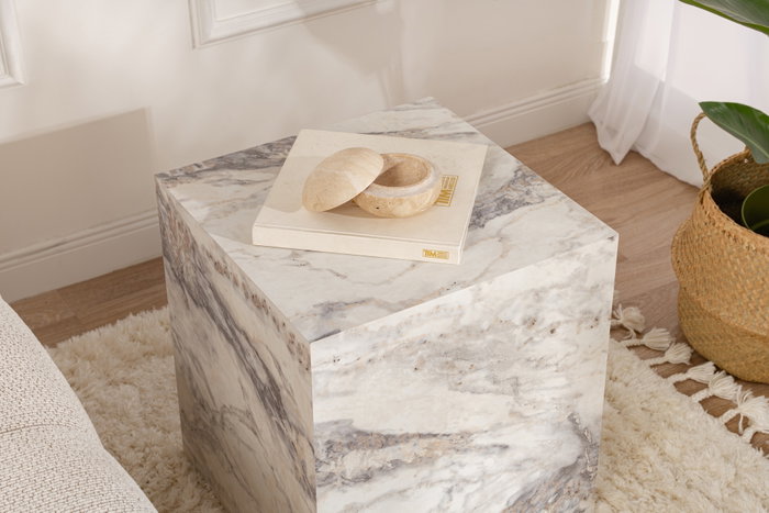 Nordure Mesa Auxiliar Freesia MDF 45x50x45cm Elegante y Sofisticada para Hogar