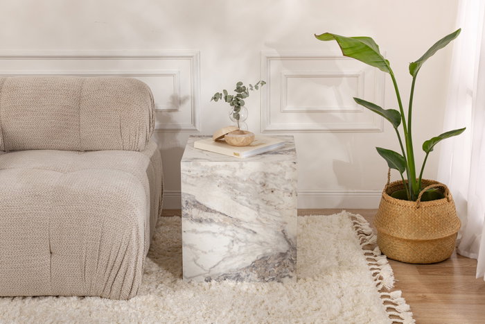 Nordure Mesa Auxiliar Freesia MDF 45x50x45cm Elegante y Sofisticada para Hogar