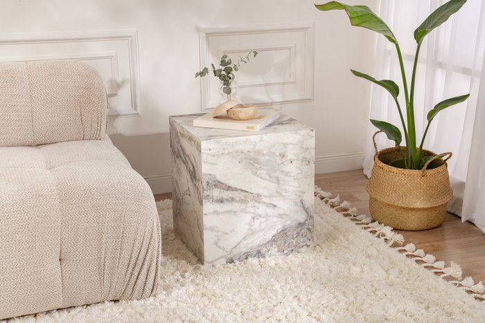 Nordure Mesa Auxiliar Freesia MDF 45x50x45cm Elegante y Sofisticada para Hogar