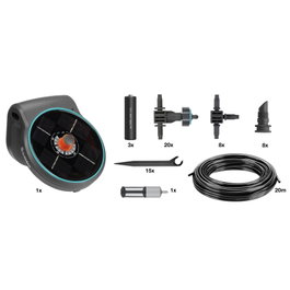 Gardena AquaBloom Set 13300-20 Sistema de Riego por Goteo Solar Negro