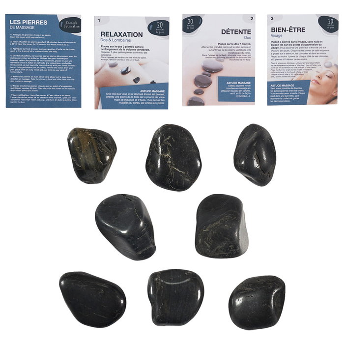 Sensly Juego de 8 Piedras Calientes Natur