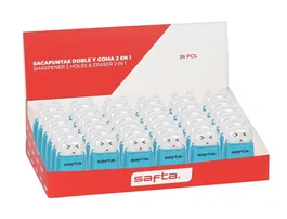 Safta Sacapuntas Doble con Deposito y Goma 190x190x80 mm