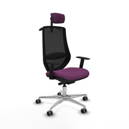 PIQUERAS Y CRESPO Silla de oficina Mardos Morado/Negro con mecanismo Sincro/Traslack