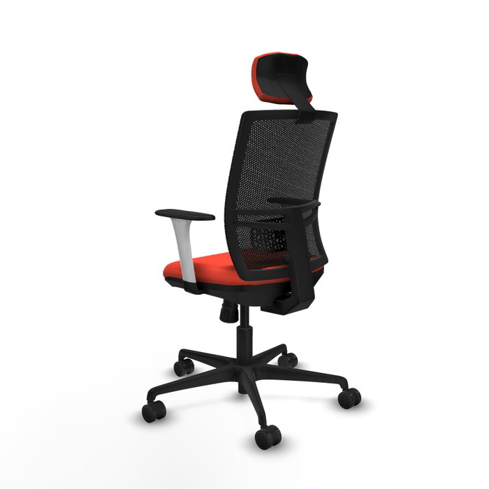 PIQUERAS Y CRESPO Silla de oficina Yunquera con mecanismo Sincro, Tela Naranja oscuro y Malla Negro PIQUERAS Y CRESPO Silla de oficina Yunquera con mecanismo Sincro, Tela Naranja oscuro y Malla Negro