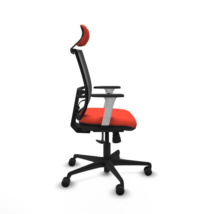 PIQUERAS Y CRESPO Silla de oficina Yunquera con mecanismo Sincro, Tela Naranja oscuro y Malla Negro PIQUERAS Y CRESPO Silla de oficina Yunquera con mecanismo Sincro, Tela Naranja oscuro y Malla Negro