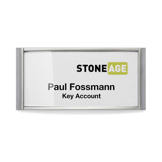 Durable Placas de identificación Classic con imán 34x74 mm, plata, 10 unidades
