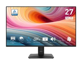 MSI Monitor Pro MP275 E2 27" FHD 1920x1080 IPS Plano 120Hz Adaptive-Sync, Negro, Conexiones HDMI y DisplayPort