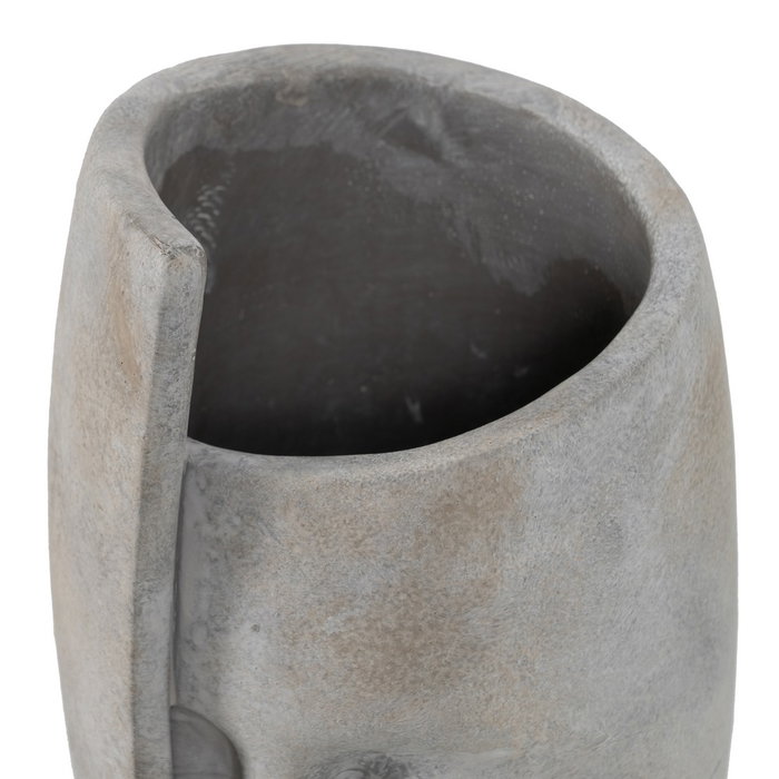 Florero Cara Gris Cemento Decoración 18,50 X 16 X 27,50 cm (Set de 2)