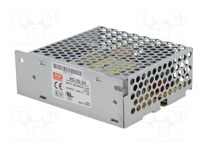 MEAN WELL RS-35 Alimentador de impulso 35W 24VDC MEAN WELL RS-35 Alimentador de impulso 35W 24VDC