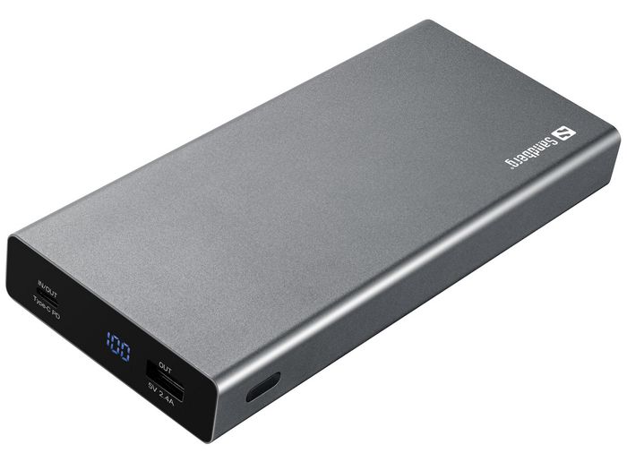 Sandberg Powerbank USB-C PD 100W 20000 mAh Gris Sandberg Powerbank USB-C PD 100W 20000 mAh Gris