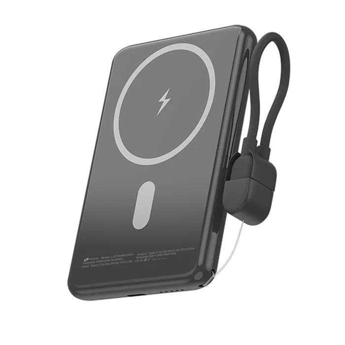 Leotec Power Bank Inalámbrico 5000mAh 20W Negro LEPOWW20W5K Leotec Power Bank Inalámbrico 5000mAh 20W Negro LEPOWW20W5K