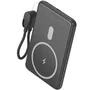 Leotec Powerbank 5000mAh 20W Carga Inalámbrica Negra con Cable USB-C