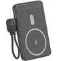 Leotec Powerbank 5000mAh 20W Carga Inalámbrica Negra con Cable USB-C