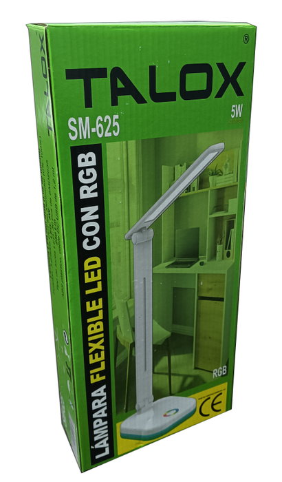 TALOX Lámpara Flexo LED RGB Blanca con Base de Color SM-625