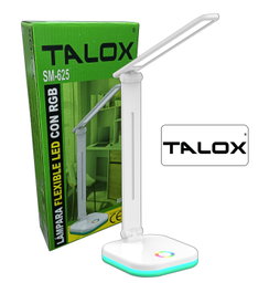 TALOX Lámpara Flexo LED RGB Blanca con Base de Color SM-625