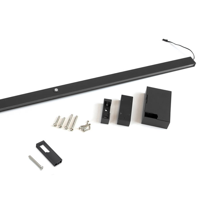 Emuca Barra para armario con luz LED Castor, batería extraible y sensor de movimiento, L1.158mm, Plástico y aluminio, Pintado negro texturizado Emuca Barra para armario con luz LED Castor, batería extraible y sensor de movimiento, L1.158mm, Plástico y aluminio, Pintado negro texturizado