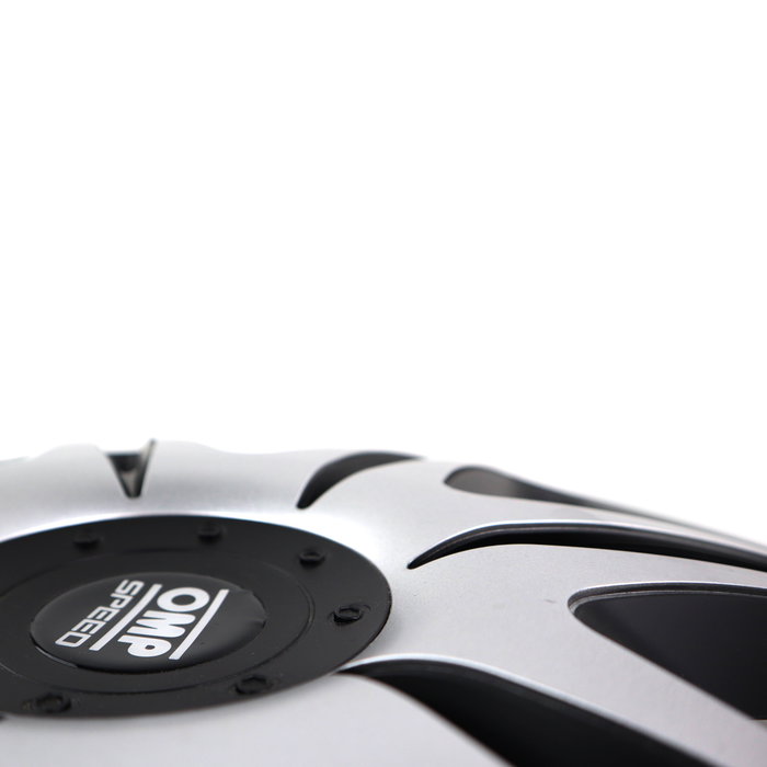 Omp Juego de 4 Tapacubos Speed Ghost Negro-Plata 13 Pulgadas OMPS07031312