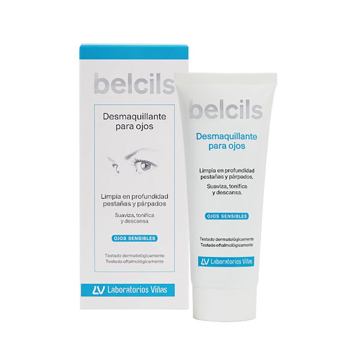 Belcils Desmaquillante en Gel para Ojos y Pestañas, Sensible, Hipoalergénico, Sin Alcohol, 75 ml