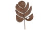 DKD Home Decor Decoración de Pared de Ratán y Metal Hoja Natural Marrón Claro
