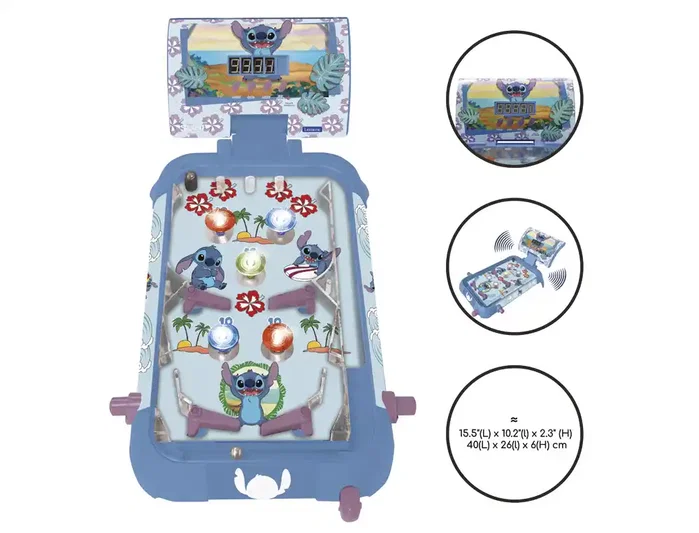 Lexibook Pinball Electrónico Stitch Disney con Luces y Sonidos