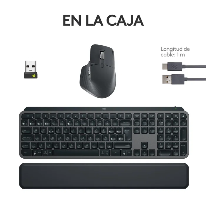 Logitech MX Keys S Combo con Ratón MX Master 3S, Grafito, Español