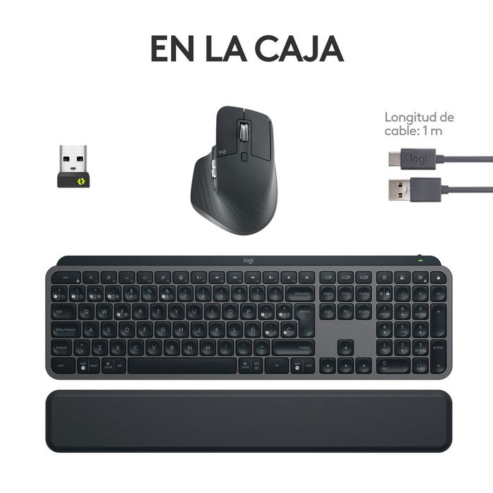 Logitech MX Keys S + MX Master 3S Conjunto Teclado y Ratón Inalámbrico, Receptor Logi Bolt, Compatible con Windows, macOS, Linux y Más, Recargable