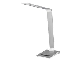 Q-Connect Lámpara de Escritorio Sirio LED 13W 800 Lúmenes | 3 Temperaturas de Color Ajustables, Brazo Articulado 2 Puntos | Control Táctil de Brillo | Color Plata