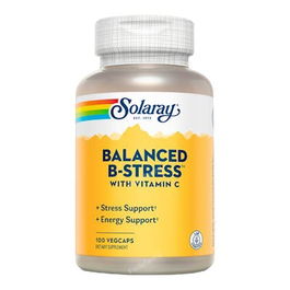 SOLARAY B-Stress 100Cap. Vitaminas del Grupo B para Metabolismo y Energía, Apto para Veganos