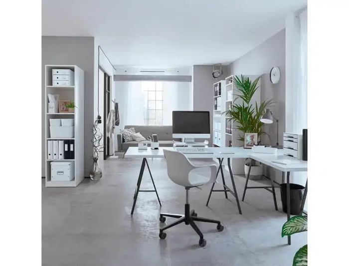 Leitz Desk Cube Fichero Cajones Sobremesa, 2 Grandes y 2 Pequeños, Blanco/Gris