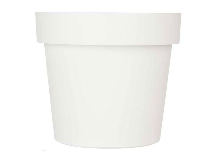 Ibergarden Maceta Plástico Blanca 25 cm Diámetro x 22.5 cm Alto (Set de 12)