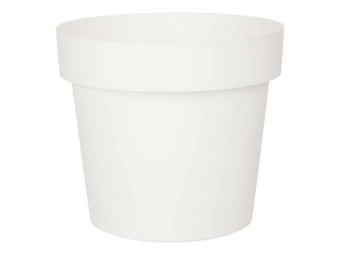 Ibergarden Maceta Plástico Blanca 25 cm Diámetro x 22.5 cm Alto (Set de 12)