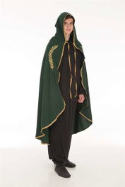 Creaciones Llopis Capa Mariana Verde con Bordado de Oro Talla XL