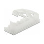 DeLOCK Portacable plano con clip de bloqueo autoadhesivo y atornillable, nylon transparente, 10 piezas, 16.3 * 43.6 * 10.4 mm