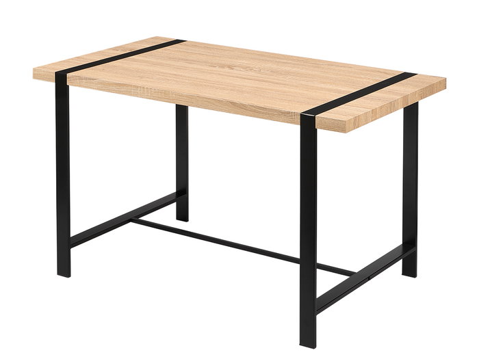 Giftdecor Set Mesa 4 Sillas Patas Negras 120x70x75 cm + Sillas 46x38x84 cm Metal MDF PVC