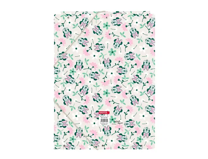 Safta Carpeta Folio Minnie Mouse Minty con 3 Solapas y Gomas Elásticas