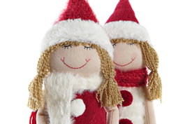 DKD Home Decor Figura Navidad Tradicional Blanco 7 x 43 x 11 cm 2 Unidades