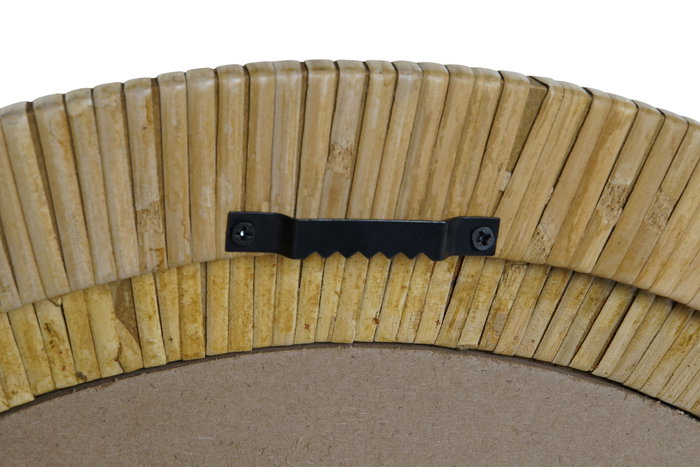 DKD Home Decor Espejo 5 x 60.5 x 60.5 cm Natural Ratán y Cristal Dimensiones Foto/Espejo 44.5x44.5 cm