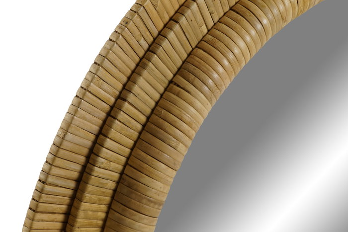 DKD Home Decor Espejo 5 x 60.5 x 60.5 cm Natural Ratán y Cristal Dimensiones Foto/Espejo 44.5x44.5 cm