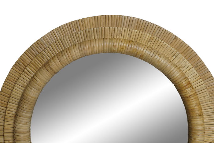 DKD Home Decor Espejo 5 x 60.5 x 60.5 cm Natural Ratán y Cristal Dimensiones Foto/Espejo 44.5x44.5 cm