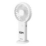 Edm Ventilador de Mano Recargable USB-C con Base Extraíble y Soporte para Smartphone, 3 Velocidades, 1h Autonomía, 400 mAh, Expositor de 25 uds