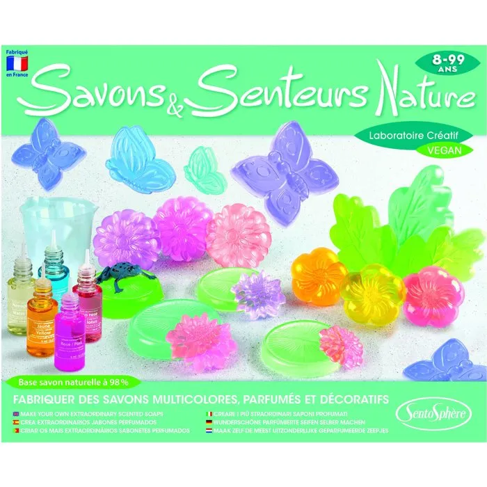 Sentosphere SEN3373910002240 Kit de Elaboración de Jabones Multicolor, Tema Naturaleza para Mayores de 8 Años