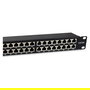 EQUIP 326626 Patch Panel 48 Puertos RJ45 Cat6A FTP 1U 19" Negro - 10 Gigabit Ethernet, Montaje en Rack