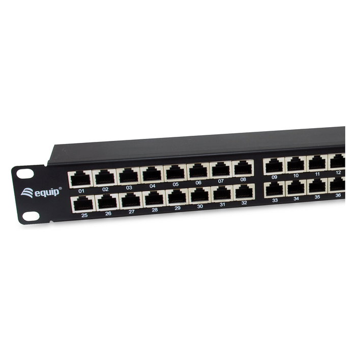EQUIP 326626 Patch Panel 48 Puertos RJ45 Cat6A FTP 1U 19" Negro - 10 Gigabit Ethernet, Montaje en Rack EQUIP 326626 Patch Panel 48 Puertos RJ45 Cat6A FTP 1U 19" Negro - 10 Gigabit Ethernet, Montaje en Rack