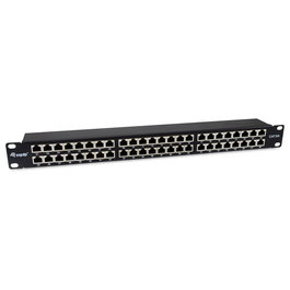 EQUIP 326626 Patch Panel 48 Puertos RJ45 Cat6A FTP 1U 19" Negro - 10 Gigabit Ethernet, Montaje en Rack