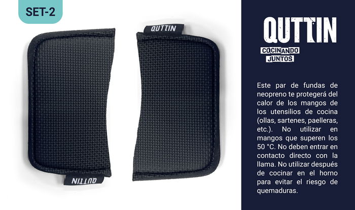 Inde Set de 2 Fundas Protectoras para Asas de Neopreno Quttin, Dimensiones: 13 x 7 x 1.5 cm (24 Unidades)