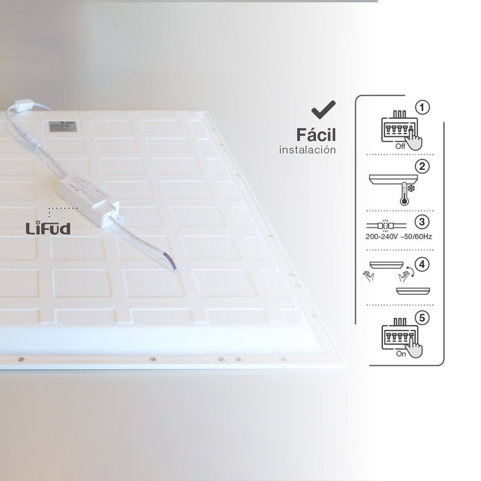 Pro Line Panel LED empotrable Lubuko 59,5x59,5cm 40W 4200K UGR19 IP44 Blanco Pro Line Panel LED empotrable Lubuko 59,5x59,5cm 40W 4200K UGR19 IP44 Blanco