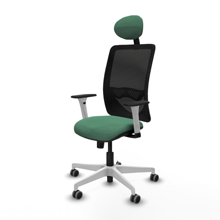 PIQUERAS Y CRESPO Silla de oficina Zulema con Mecanismo Sincro Verde Esmeralda y Negro